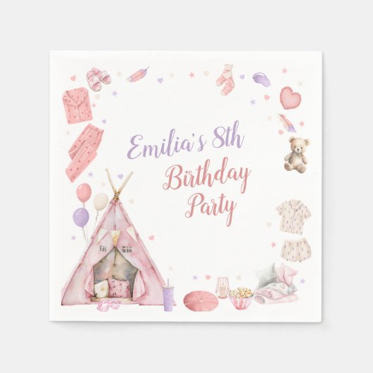 Sleepover Pajama Birthday Party Servet (Voorkant)