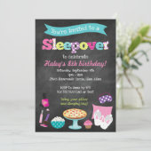 Sleepover Pajama Slumber Party Chalkboard Kaart (Staand voorkant)