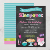 Sleepover Pajama Slumber Party Chalkboard Kaart (Voorkant / Achterkant)