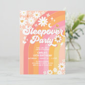 Sleepover Party Daisy Retro Hippie Verjaardag Kaart (Staand voorkant)