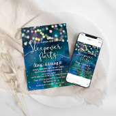 Sleepover Party Galaxy String Lights Blauwe Verjaa Kaart