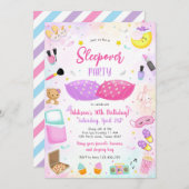 Sleepover Party Girl Spa Pink Birthday Invitation Kaart (Voorkant / Achterkant)
