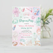 Sleepover Party Girl Spa Pink Birthday Invitation Kaart (Staand voorkant)