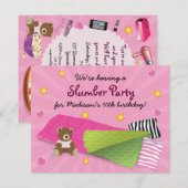 Sleepover Party Pink Kaart (Voorkant / Achterkant)