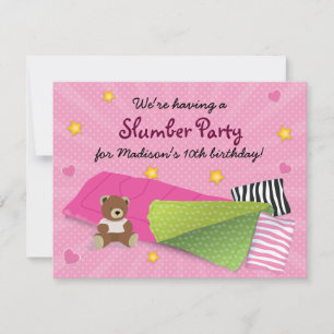 Sleepover Party roze Kaart