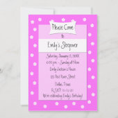 Sleepover Party uitnodiging Leuk roze bed (Voorkant)