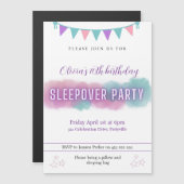 Sleepover Party uitnodiging |  pastels (Voorkant / Achterkant)
