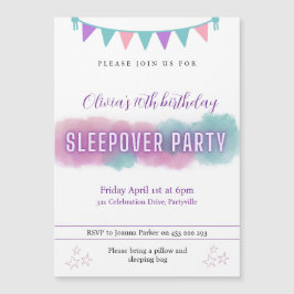 Sleepover Party uitnodiging |  pastels