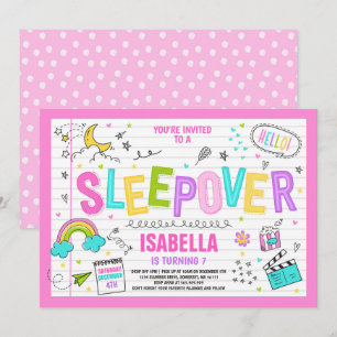 Sleepover Party Uitnodiging Slumber Pajama Party