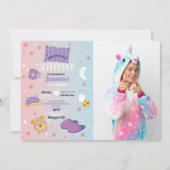 Sleepover Party Verjaardag Slumber Schattige Meisj Kaart (Voorkant)