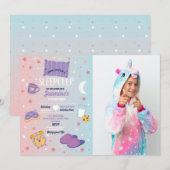 Sleepover Party Verjaardag Slumber Schattige Meisj Kaart (Voorkant / Achterkant)