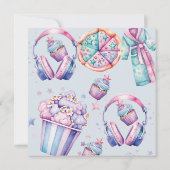 Sleepover Pastel Meisje Verjaardag Bedankkaart (Achterkant)