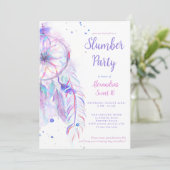 Sleepover PJ Party Paarse Dreamcatcher Sweet 16 Kaart (Staand voorkant)