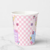 Sleepover Preppy Varsity Patch verjaardagsfeestje Papieren Bekers (Links)