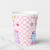 Sleepover Preppy Varsity Patch verjaardagsfeestje Papieren Bekers (Rechts)