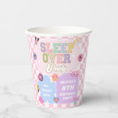 Sleepover Preppy Varsity Patch verjaardagsfeestje Papieren Bekers (Voorkant)