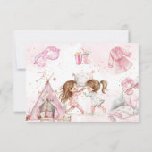 Sleepover pyjama kids verjaardagsfeestje bedankkaart (Achterkant)