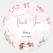 Sleepover pyjama kids verjaardagsfeestje ronde sticker (Voorkant)