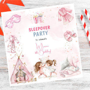 Sleepover pyjama kids verjaardagsfeestje servet