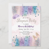 Sleepover pyjama tiener verjaardagsfeestje kaart (Voorkant)