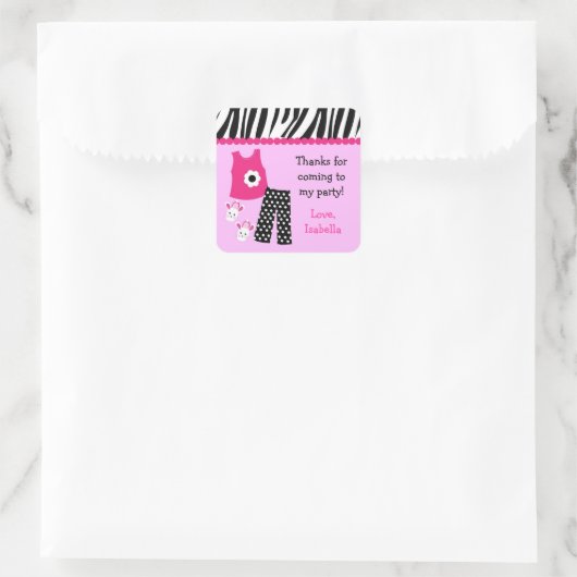 Sleepover pyjama verjaardagsfeestje gunst Stickers (Tas)