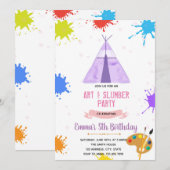 Sleepover schilderfeest kaart (Voorkant / Achterkant)