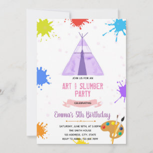Sleepover schilderfeest kaart