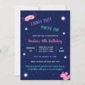 Sleepover Slumber Meisje Roze Verjaardagsfeestje Kaart (Voorkant)