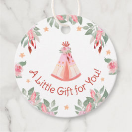 Sleepover Slumber Party Girl Pink Teepee Birthday Bedankjes Labels