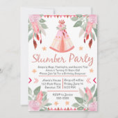 Sleepover Slumber Party Girl Pink Teepee Birthday Kaart (Voorkant)