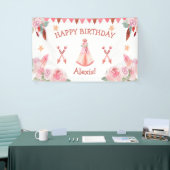 Sleepover Slumber Party Girl Pink Teepee Birthday Spandoek (Beurs)