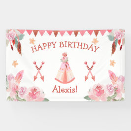 Sleepover Slumber Party Girl Pink Teepee Birthday Spandoek