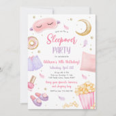 Sleepover Slumber Party Girl Spa Pink Birthday Kaart (Voorkant)