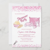 Sleepover Slumber Party Girl Spa Pink Birthday Kaart (Voorkant)