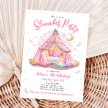 Sleepover Slumber Party Glamping Tent Verjaardag