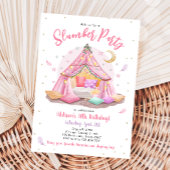 Sleepover Slumber Party Glamping Tent Verjaardag Kaart