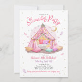 Sleepover Slumber Party Glamping Tent Verjaardag Kaart (Voorkant)