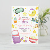 Sleepover Slumber Party Meisje Verjaardag Kaart (Staand voorkant)