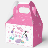 Sleepover slumber party roze paarse tween bedankdoosjes (Voorkant)