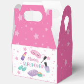 Sleepover slumber party roze paarse tween bedankdoosjes (Open)