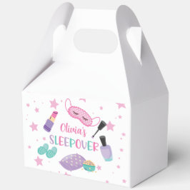 Sleepover slumber party roze paarse tween bedankdoosjes