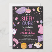 Sleepover slumber party roze paarse tween kaart (Voorkant)