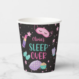Sleepover slumber party roze paarse tween papier p papieren bekers