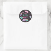 Sleepover slumber party roze paarse tween papier p ronde sticker (Tas)