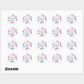 Sleepover slumber party roze paarse tween ronde sticker (Vel)