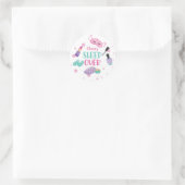 Sleepover slumber party roze paarse tween ronde sticker (Tas)