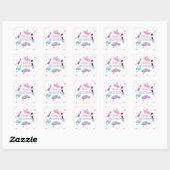 Sleepover slumber party roze paarse tween vierkante sticker (Vel)