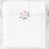 Sleepover slumber party roze paarse tween vierkante sticker (Tas)