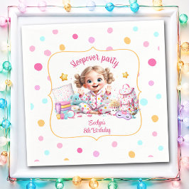 Sleepover Slumber Party Roze Schattige Meisje Polk Servet