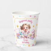 Sleepover Slumber Party Schattige Meisje Verjaarda Papieren Bekers (Achterkant)